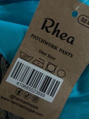 Rhea Teal Patchwork Wide Leg Pants
